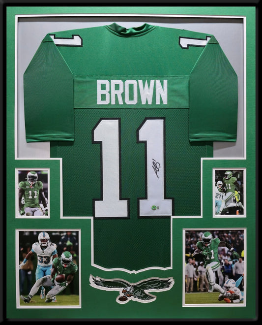 Framed Philadelphia Eagles Aj Brown Autographed Signed Jersey Beckett Holo