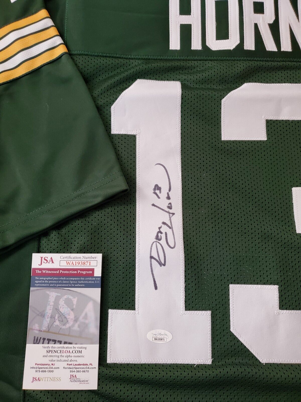 Green Bay Packers Don Horn Autographed Signed Jersey Jsa Coa