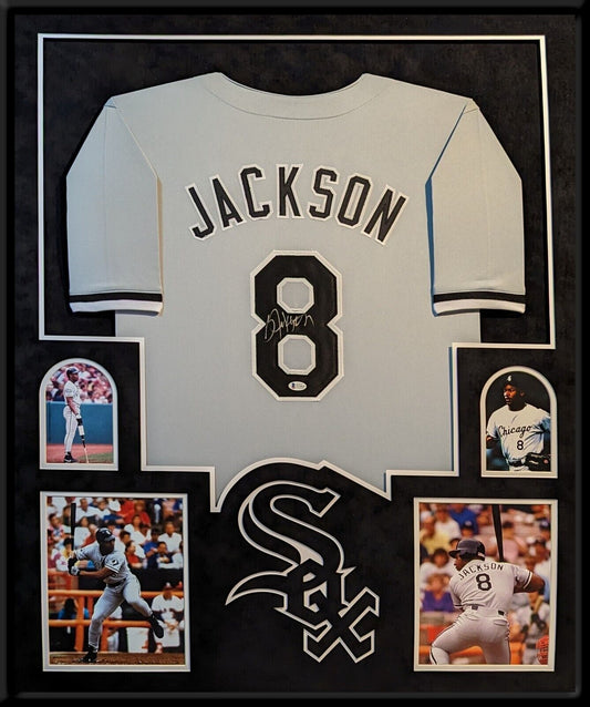 Framed Suede Bo Jackson Autographed Signed Chicago White Sox Beckett Coa