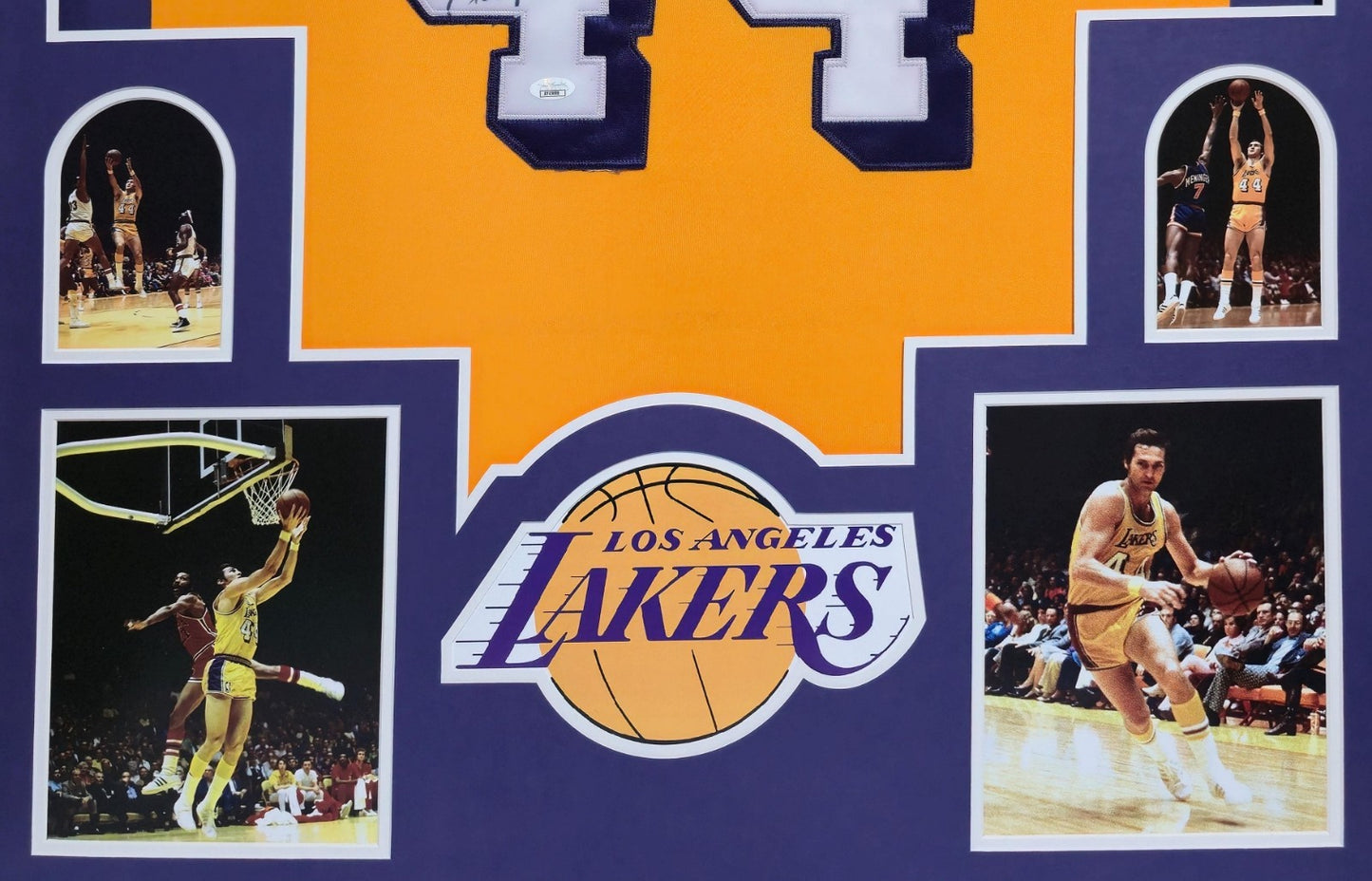 Framed L.A. Lakers Jerry West Autographed Signed Jersey Jsa Coa