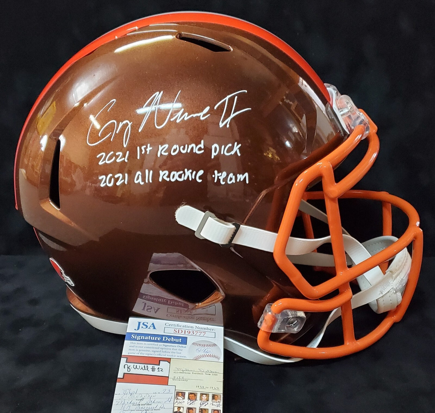 Cleveland Browns Greg Newsome Ii Signed Full Size Flash Replica Helmet Jsa Coa