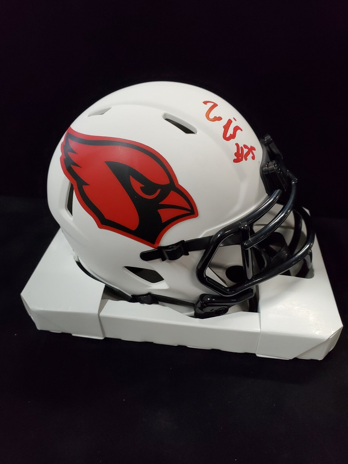 Arizona Cardinals Zaven Collins Autographed Lunar Mini Helmet Beckett Holo