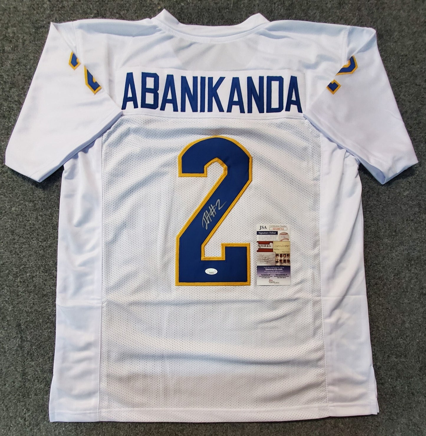 Pitt Panthers Israel "Izzy" Abanikanda Autographed Signed Jersey Jsa Coa