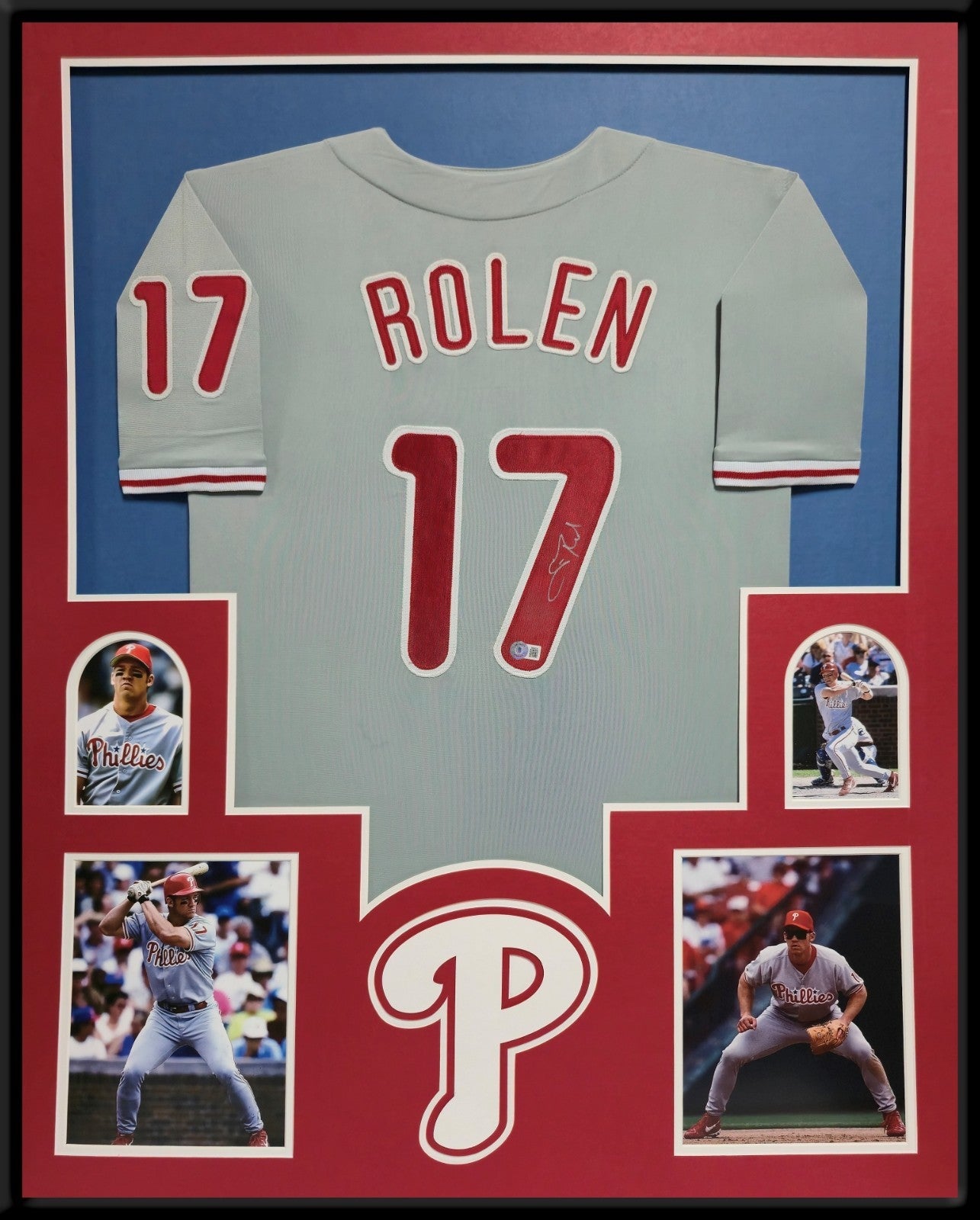 Framed Philadelphia Phillies Scott Rolen Autographed Signed Jersey Beckett Holo