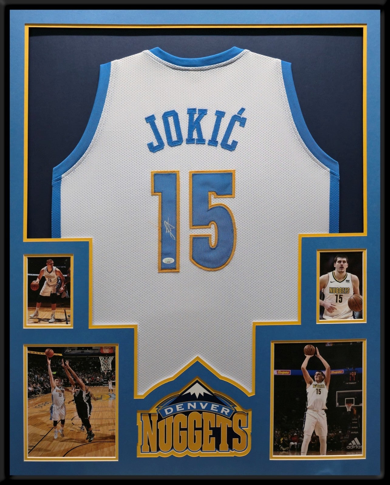 Framed Denver Nuggets Nikola Jokic Signed Autographed Jersey Jsa Coa