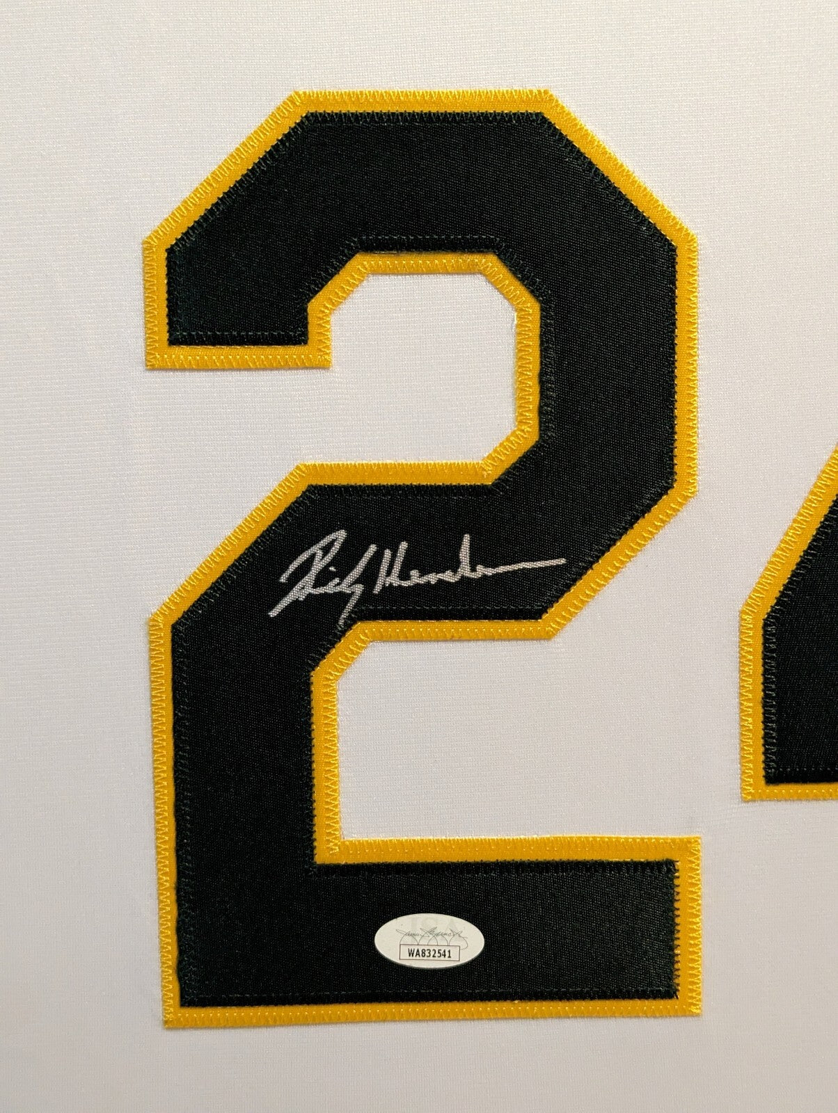 Framed In Suede Oakland A's Rickey Henderson Autographed Signed Jersey Jsa Coa