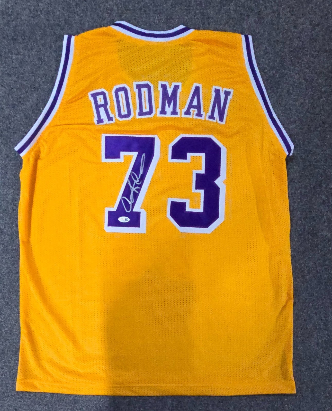 Los Angeles Lakers Dennis Rodman Autographed Signed Jersey Jsa Holo