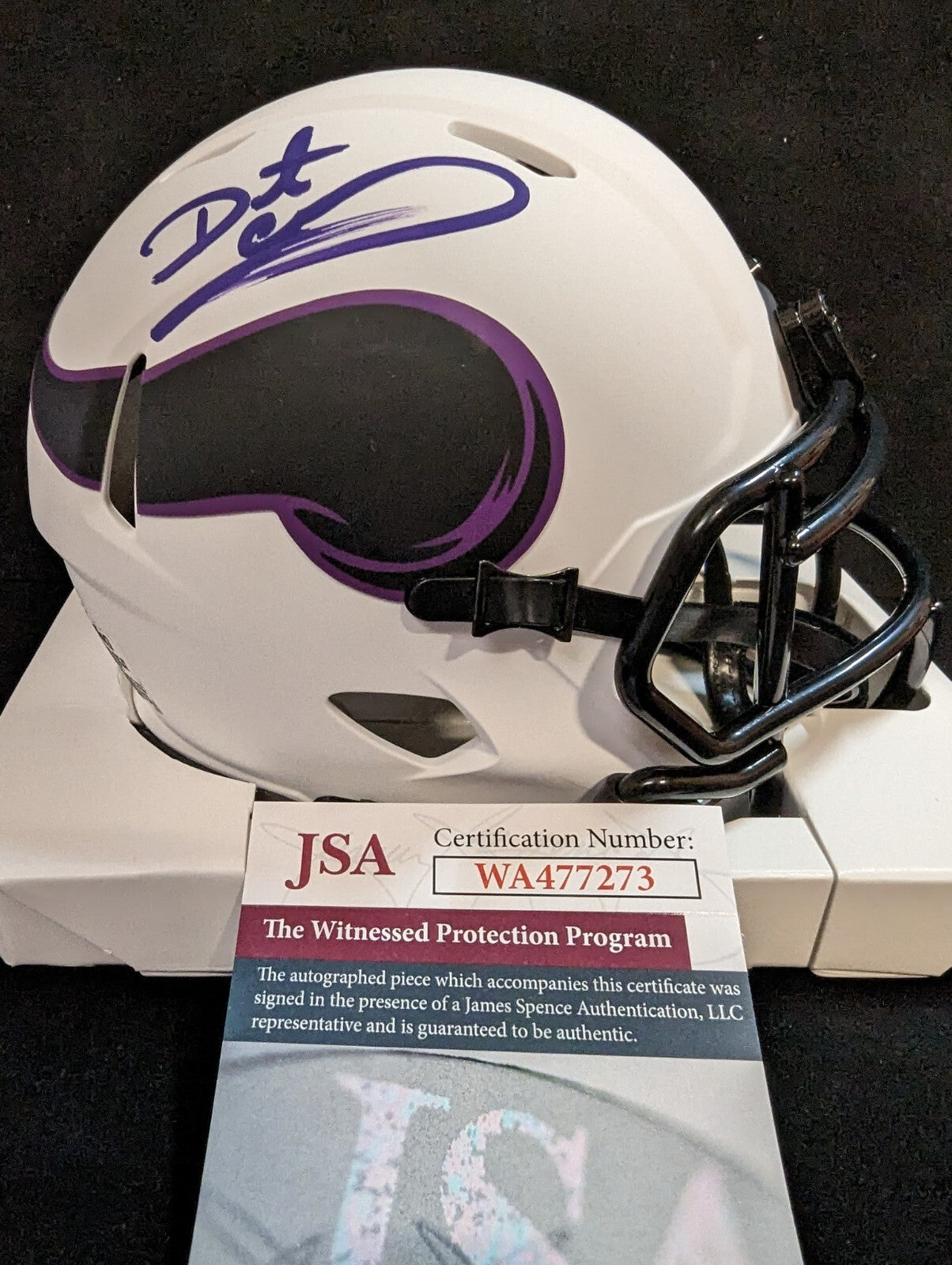 Minnesota Vikings Daunte Culpepper Autographed Signed Lunar Mini Helmet Jsa Coa
