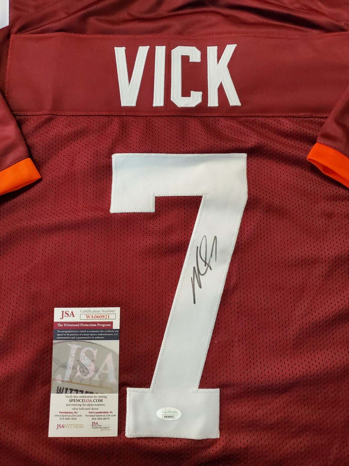Virginia Tech Hokies Michael Vick Autographed Signed Jersey Jsa Coa