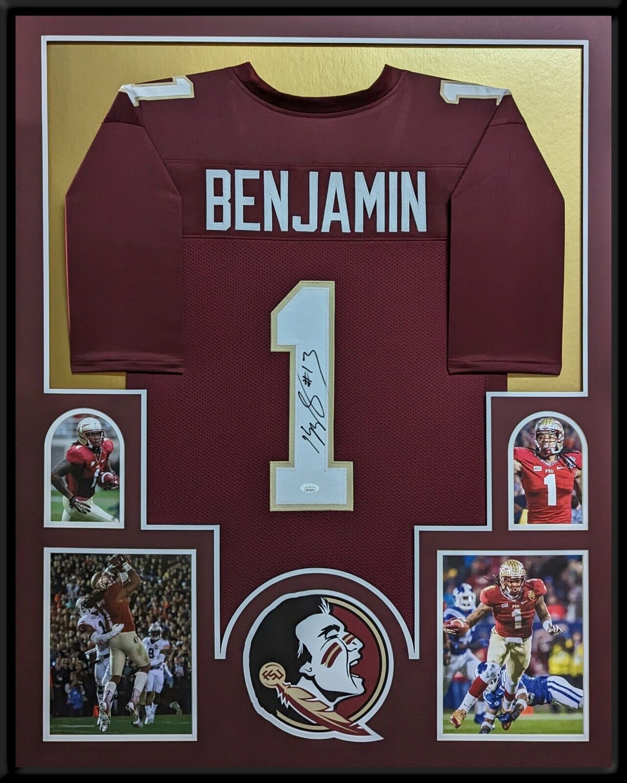 MVP Authentics Framed Florida State Seminoles Kelvin Benjamin Autographed Jersey Jsa Coa 405 sports jersey framing , jersey framing