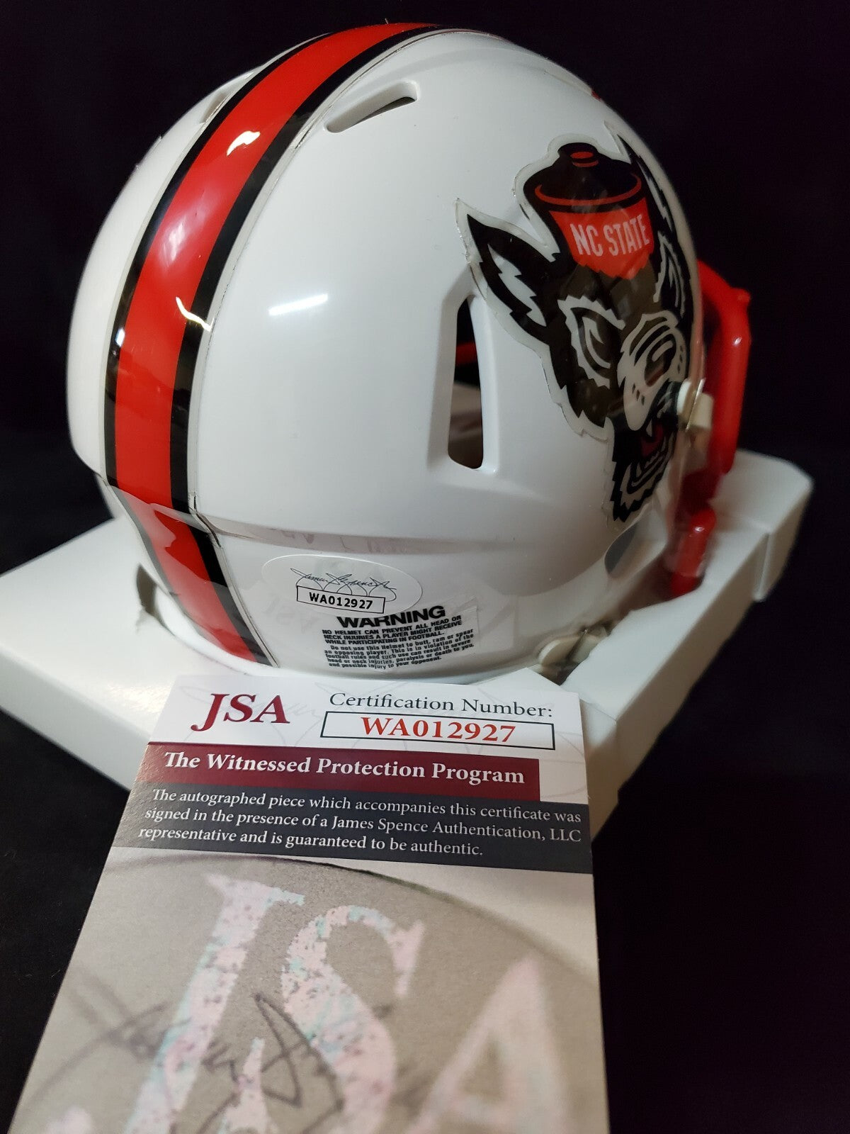 Nyheim Hines Autographed Signed Nc State Speed Mini Helmet Jsa Coa
