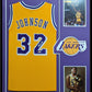 Framed L.A. Lakers Magic Johnson Autographed Signed Jersey Beckett Holo
