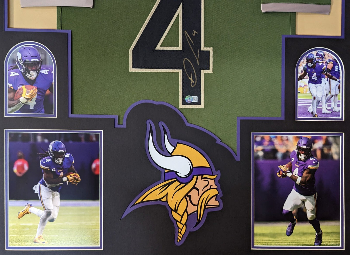 Framed Minnesota Vikings Dalvin Cook Autographed Signed Jersey Beckett Holo