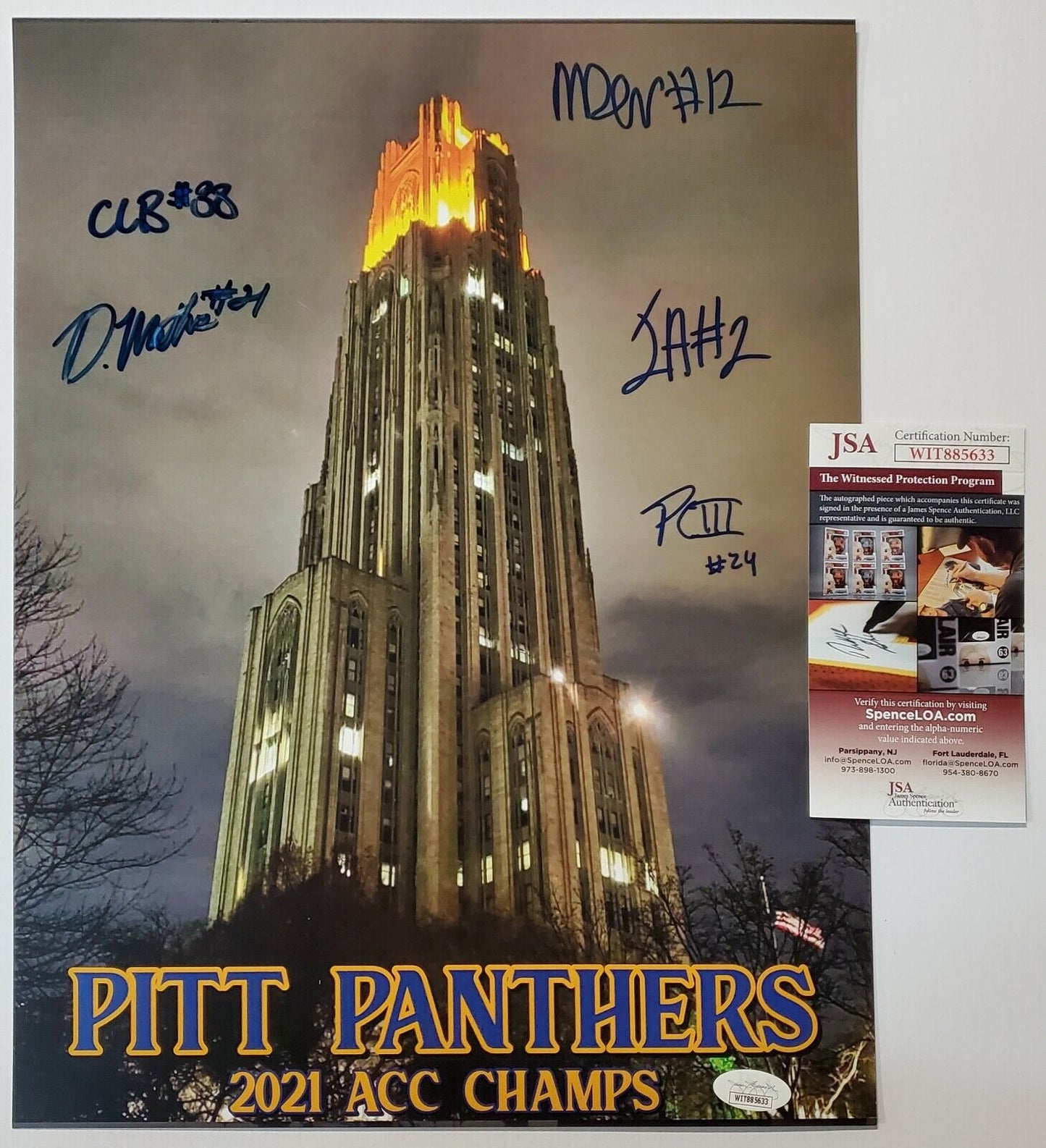 MVP Authentics Pitt Panthers 5X Acc Champions Autographed Signed 11X14 Poster Jsa Coa 135 sports jersey framing , jersey framing