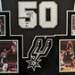 Suede Framed San Antonio Spurs David Robinson Autographed Jersey Beckett Holo