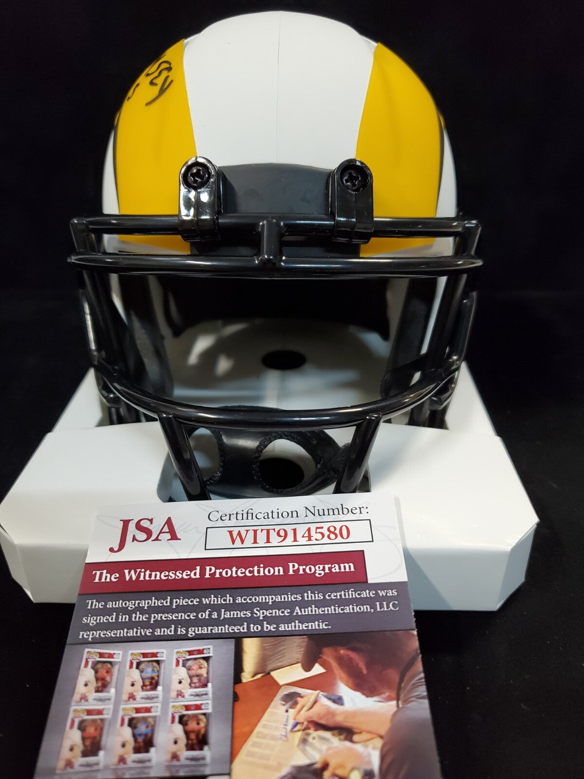 Los Angeles Rams Jalen Ramsey Autographed Lunar Mini Helmet Jsa Coa