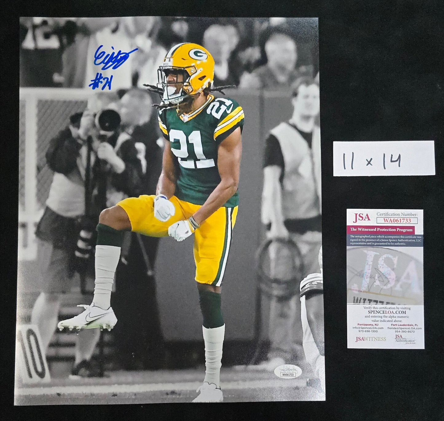 Green Bay Packers Eric Stokes Autographed 11X14 Photo Jsa Coa