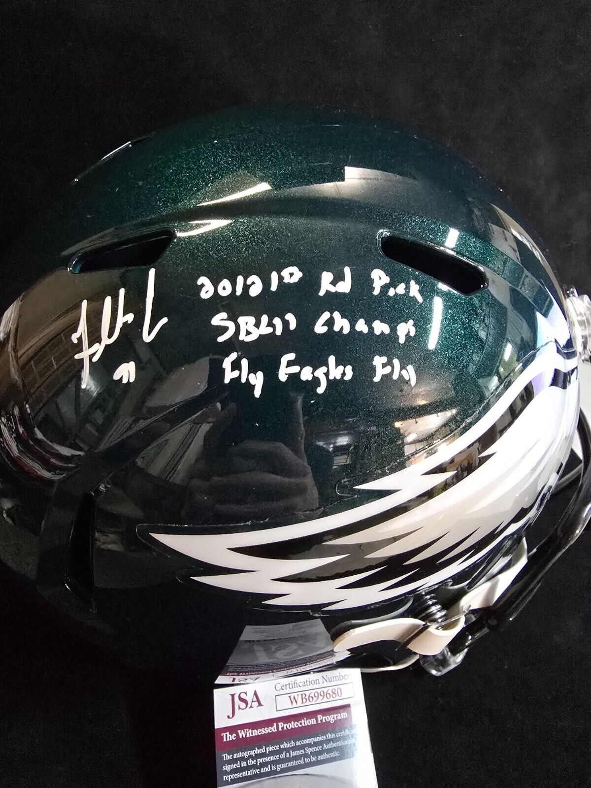 Philadelphia Eagles Fletcher Cox Signed Full Size Speed Replica Helmet Jsa Coa