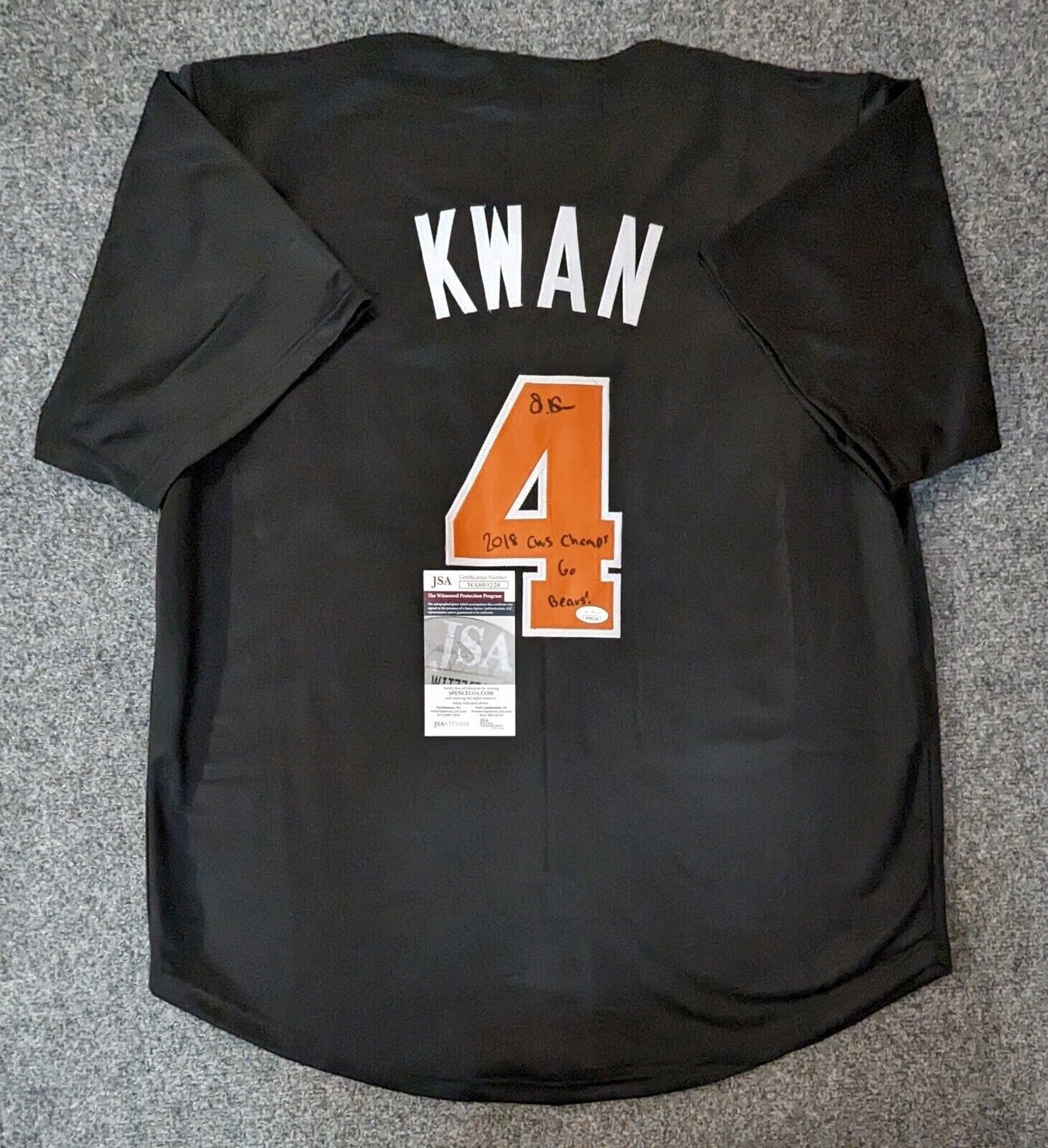 Oregon State Beavers Steven Kwan Signed Inscribed Jersey - Jsa Coa