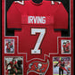 Suede Framed Tampa Bay Buccaneers Bucky Irving Autographed Jersey Beckett Holo