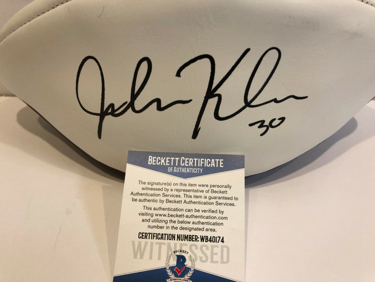 John Kuhn Autographed Signed Green Bay Packers Logo Football Beckett Coa