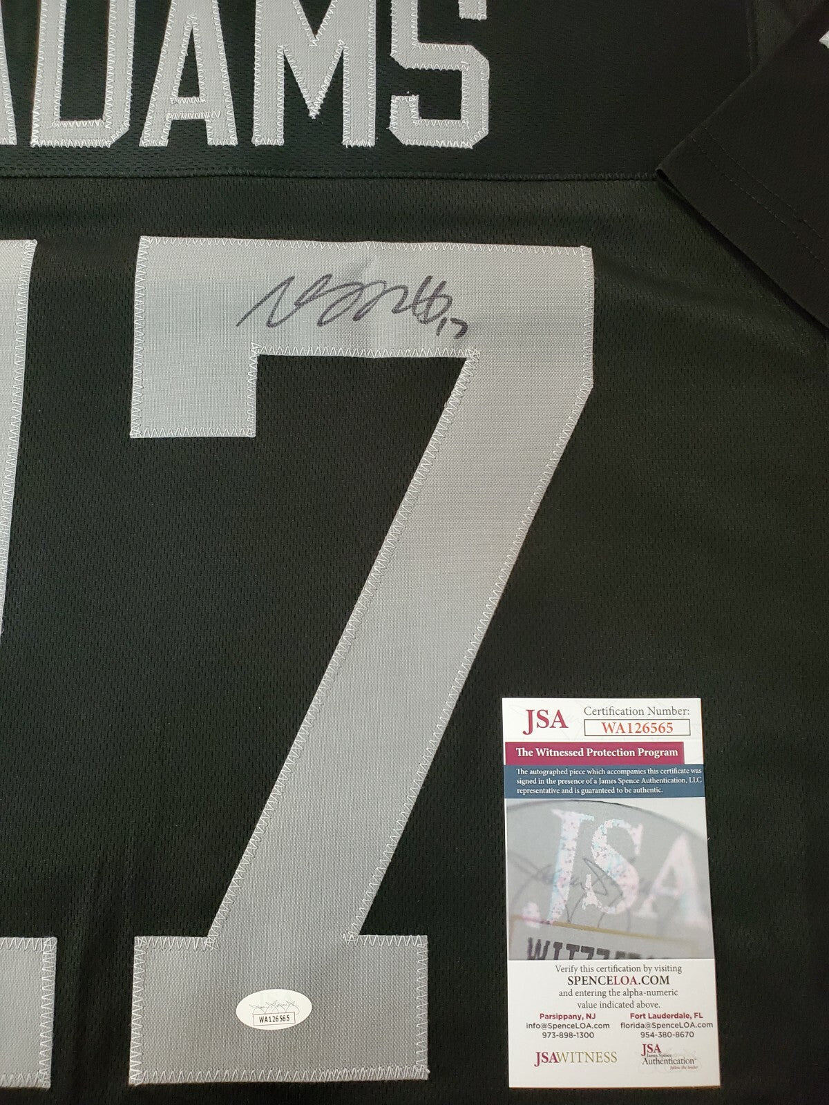 Las Vegas Raiders Davante Adams Autographed Signed Jersey Jsa Coa