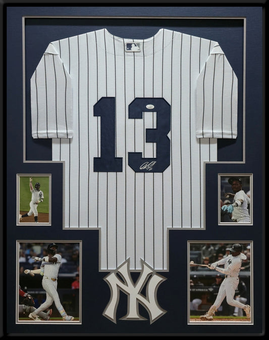 Framed N.Y. Yankees Jazz Chisholm Jr Autographed Signed Insc Jersey Jsa Coa