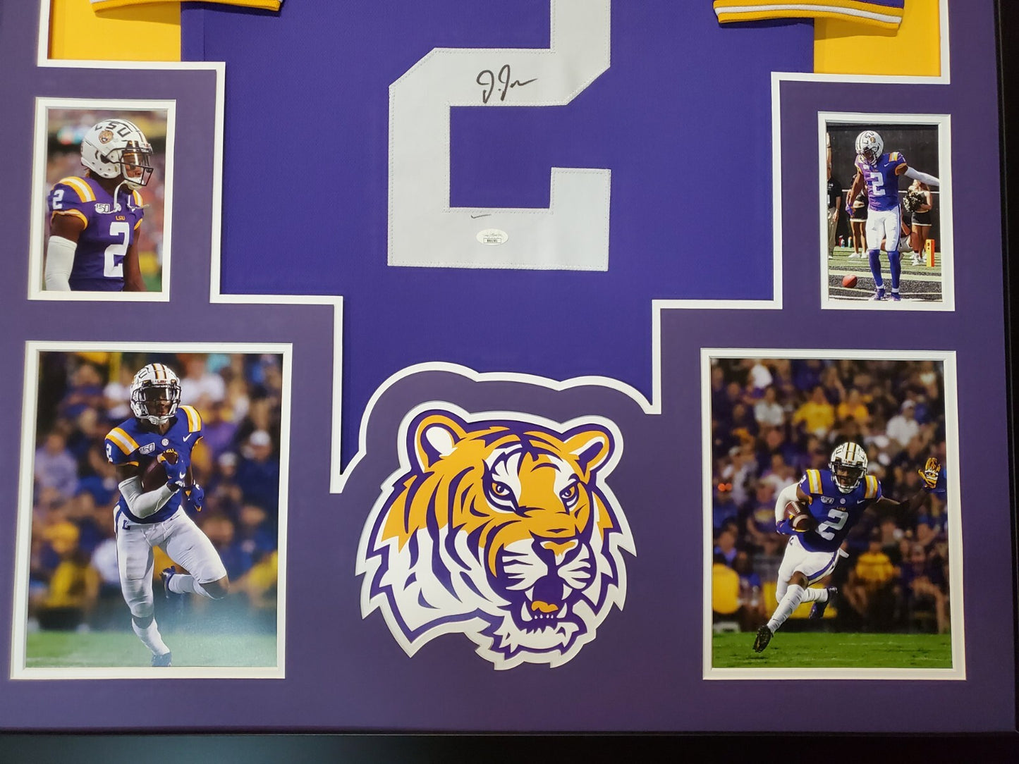 Framed Lsu Tigers Justin Jefferson Autographed Signed Jersey Jsa Coa