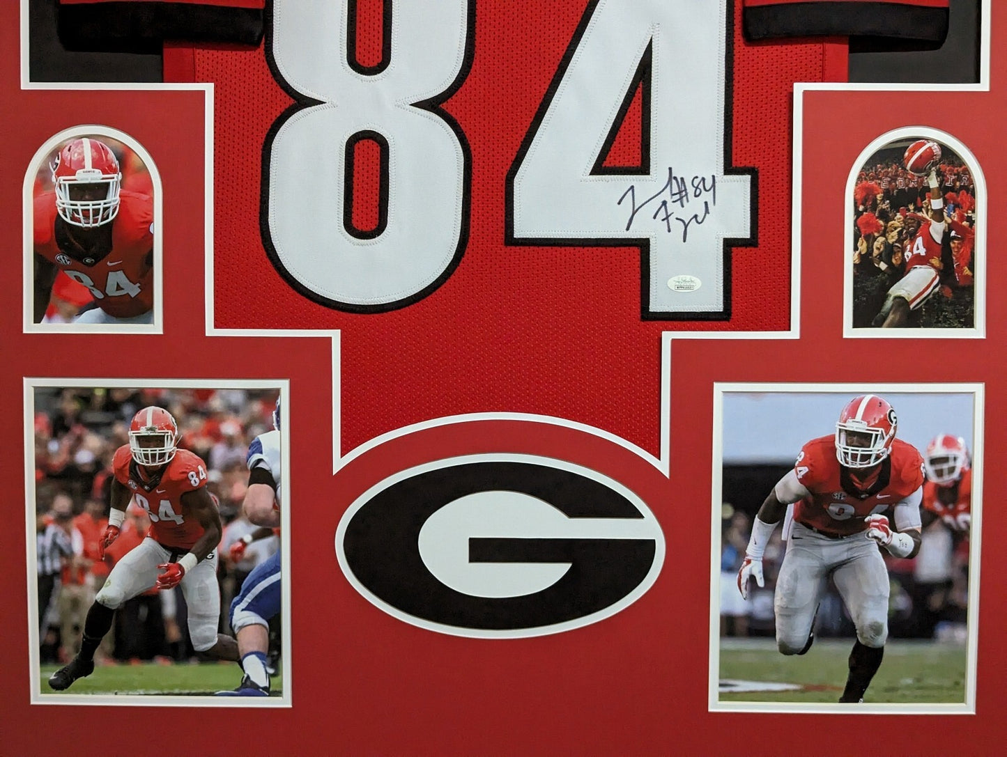 Framed Georgia Bulldogs Leonard Floyd Autographed Signed Jersey Jsa Coa