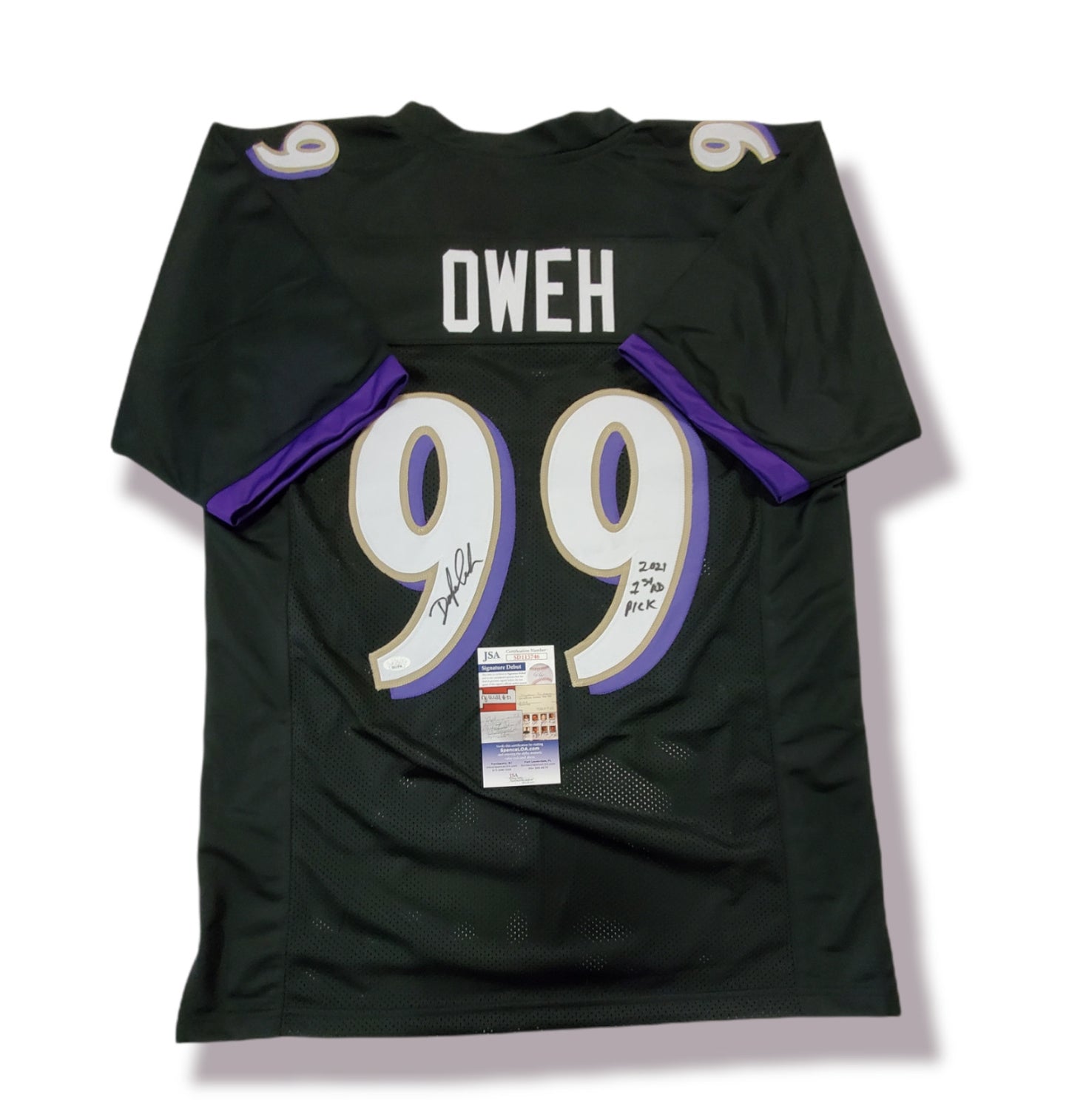 Baltimore Ravens Odafe Jayson Oweh Autographed Signed Inscribed Jersey Jsa Coa