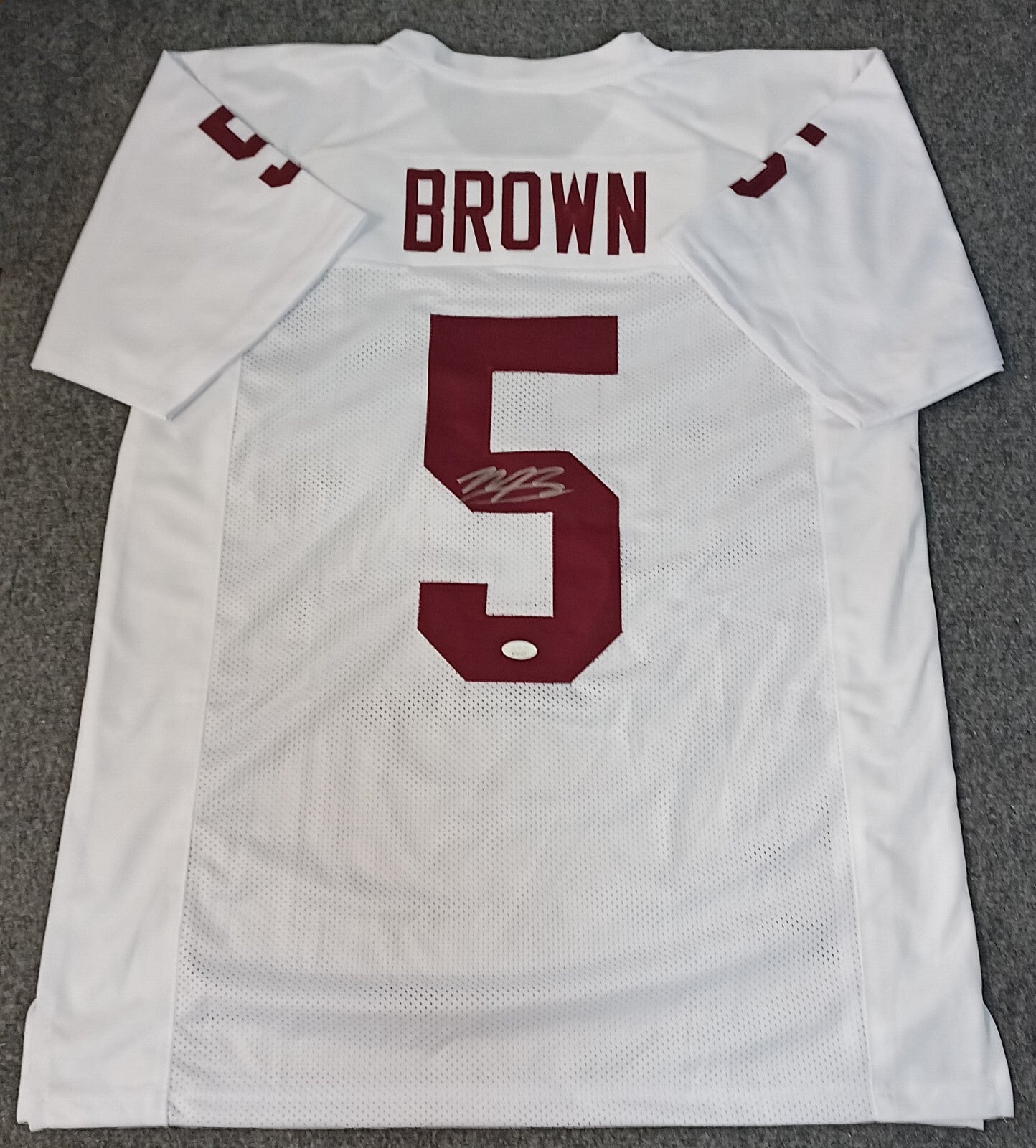 Oklahoma Sooners Marquise Brown Autographed Signed Jersey Jsa Coa Sticker Only