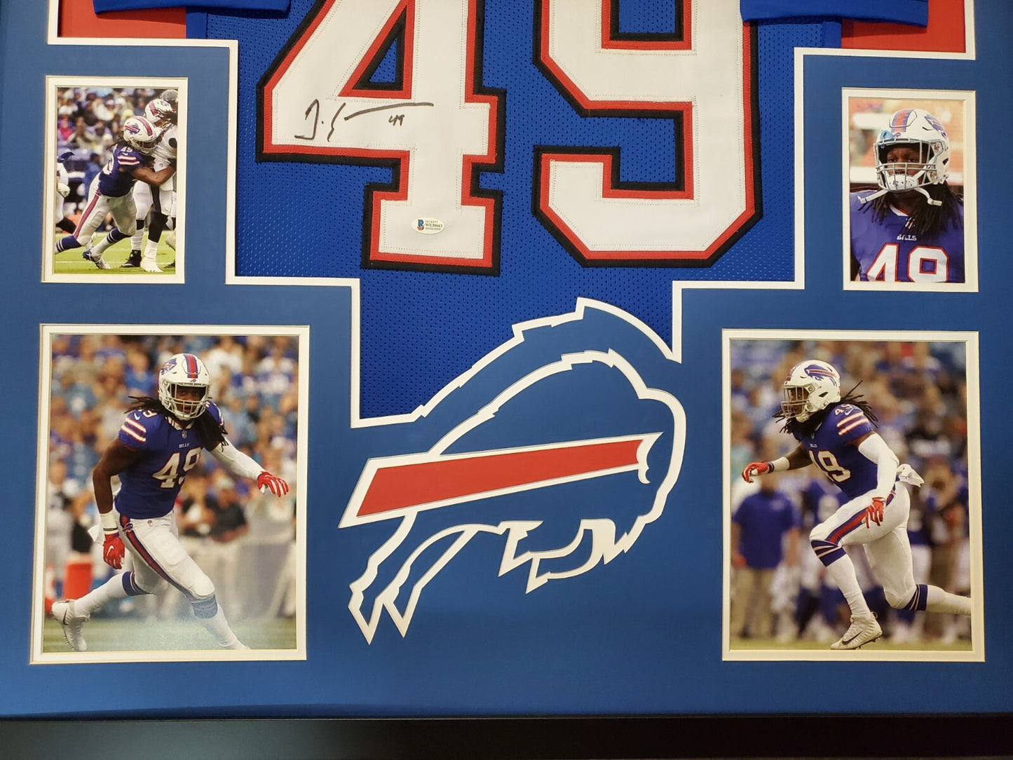 Framed Tremaine Edmunds Autographed Signed Buffalo Bills Jersey Beckett Coa