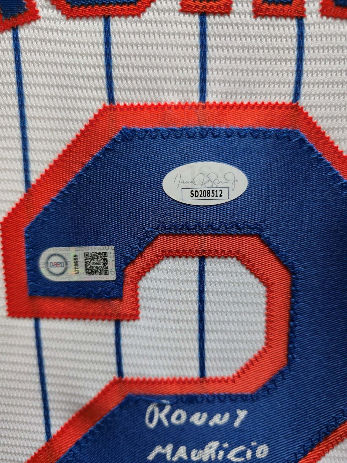 Framed New York Mets Ronny Mauricio Autographed Signed Jersey Jsa Coa