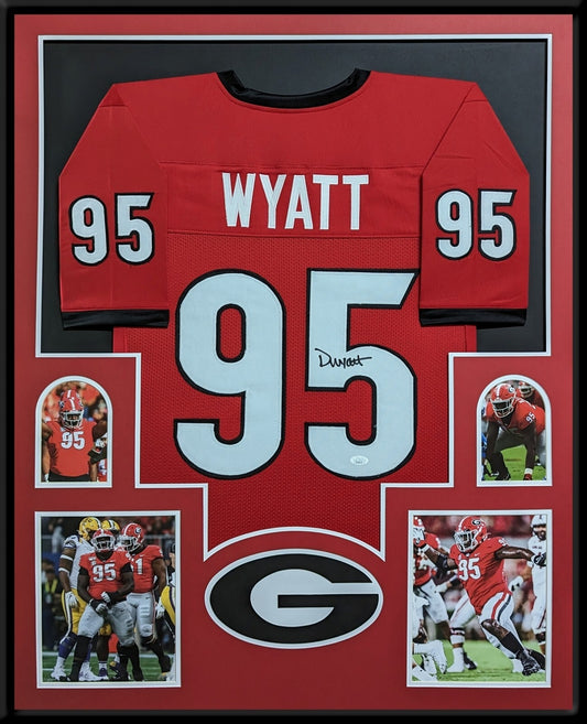 Framed Georgia Bulldogs Devonte Wyatt Autographed Signed Jersey Jsa Coa