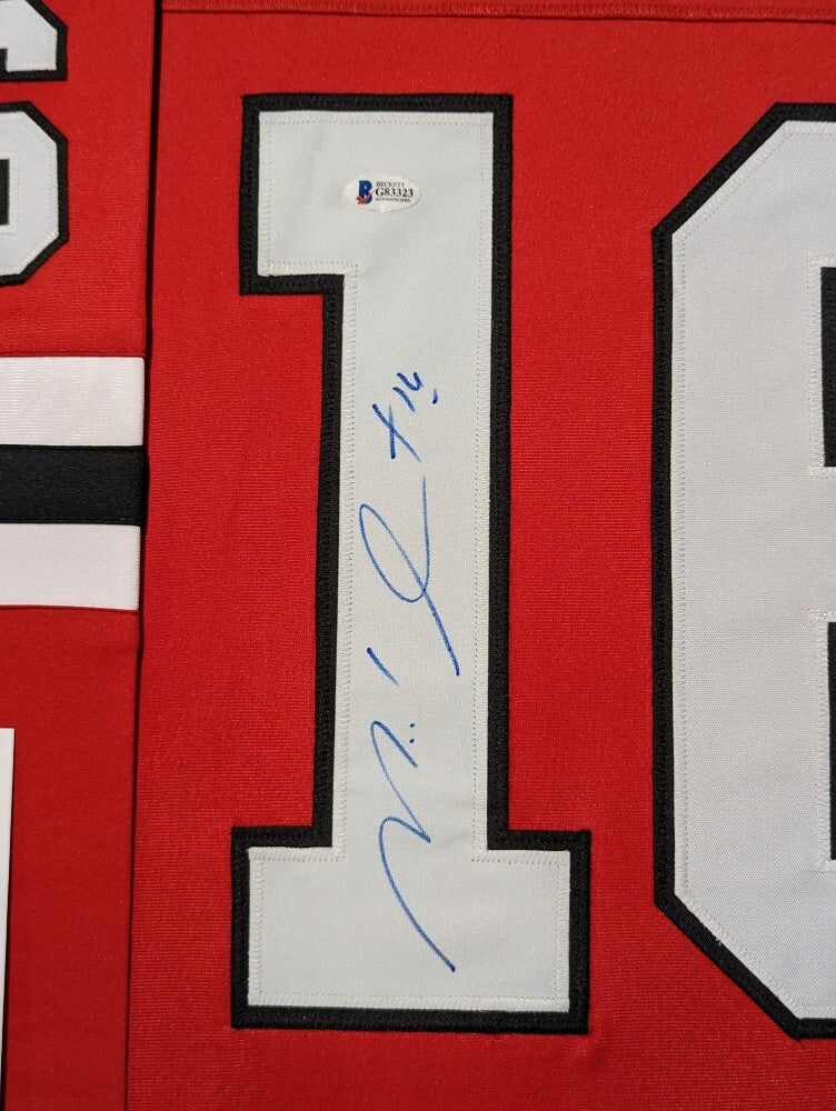 Framed Chicago Blackhawks Michel Goulet Autographed Signed Jersey Beckett Coa