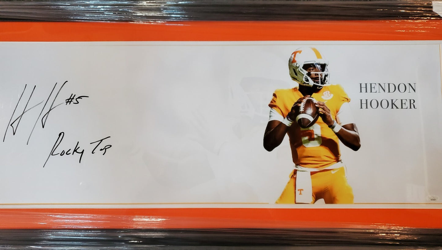 Tennessee Volunteers Hendon Hooker Framed Signed 42X18 Panoramic Photo Jsa Coa
