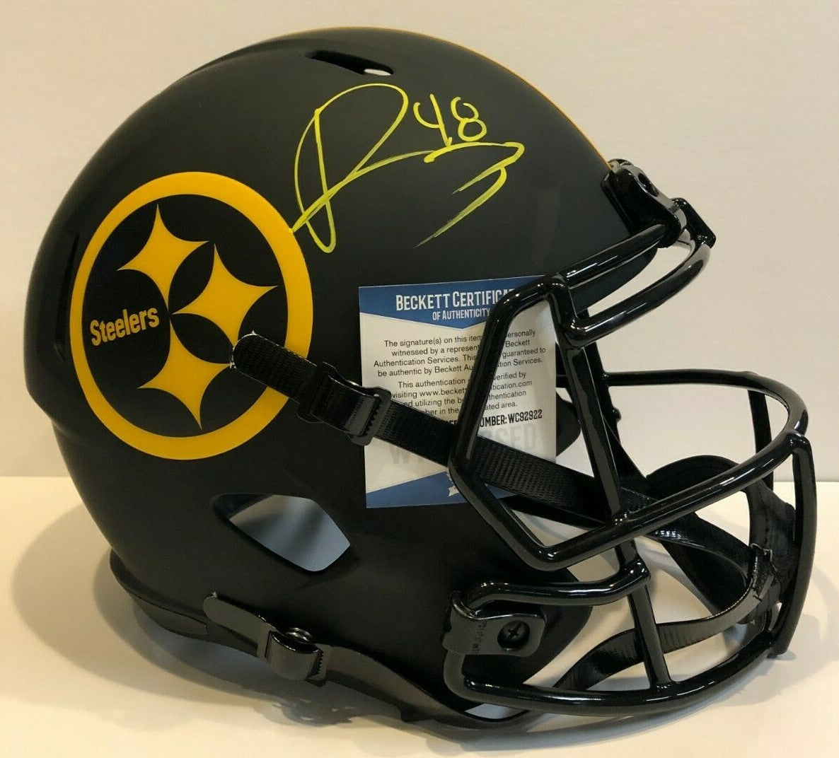 Bud Dupree Signed Pittsburgh Steelers Full Size Eclipse Rep Helmet Beckett Coa