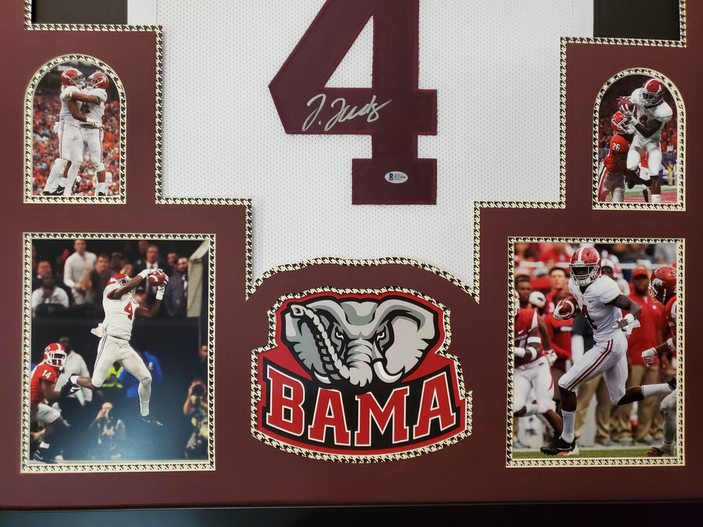 Framed Alabama Crimson Tide Jerry Jeudy Autographed Signed Jersey Beckett Coa