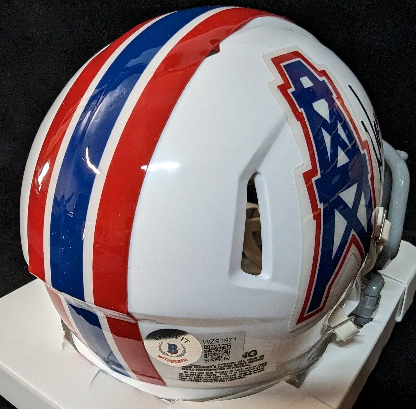 Warren Moon Autographed Signed Houston Oilers Speed Mini Helmet Beckett Holo