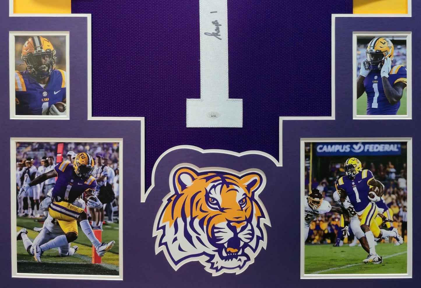Framed Lsu Tigers Kayshon Boutte Autographed Signed Jersey Jsa Coa