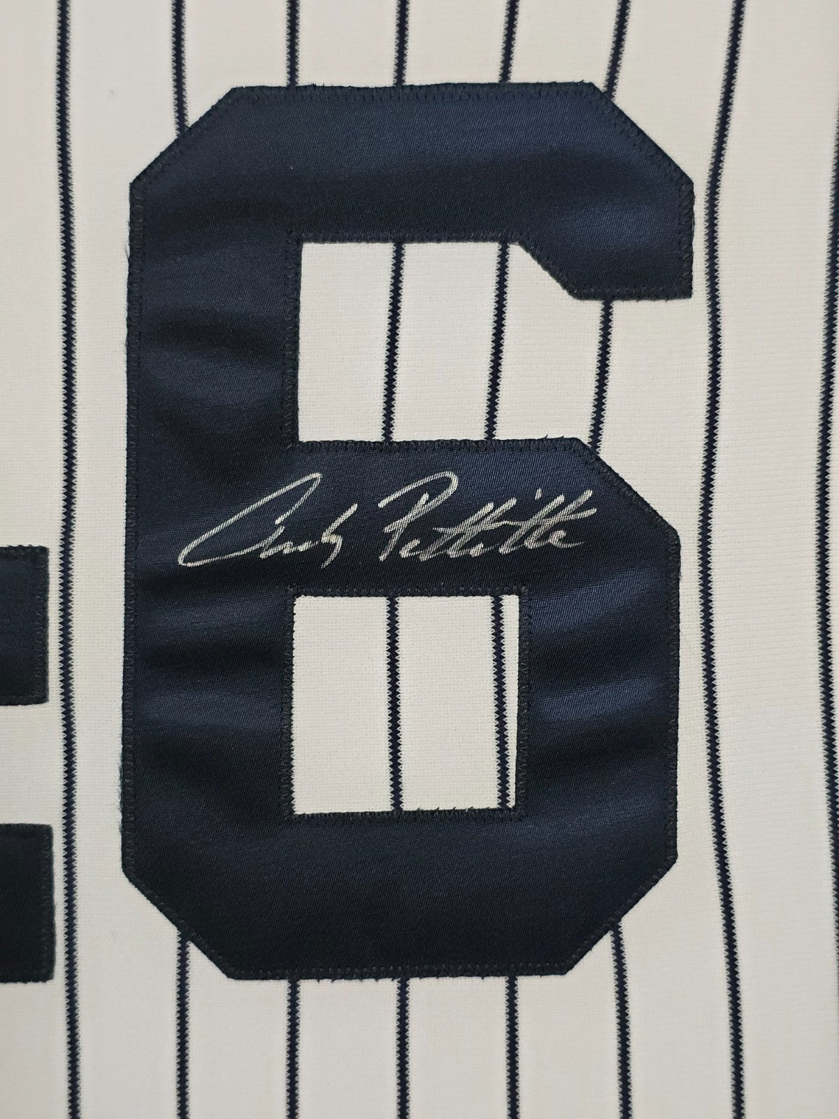 Framed Suede Andy Pettitte Autographed Signed New York Yankees Jersey Jsa Letter