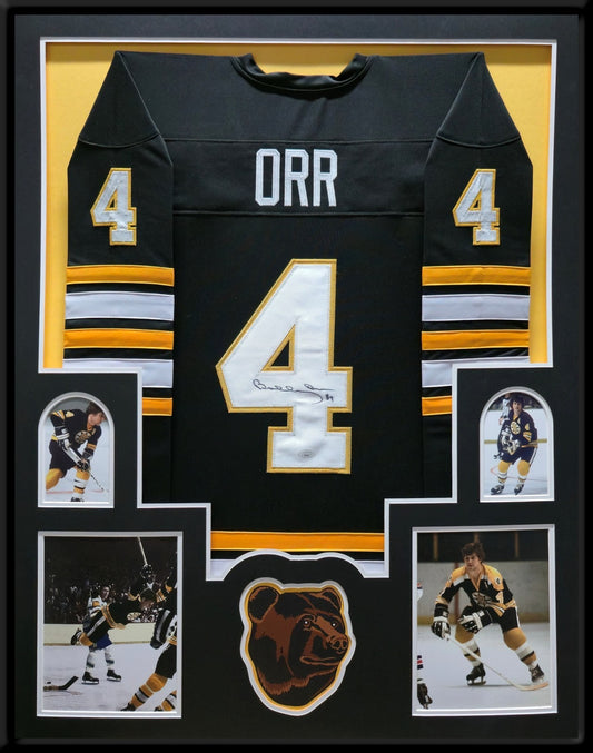 Framed Boston Bruins Bobby Orr Autographed Signed Jersey Jsa Coa