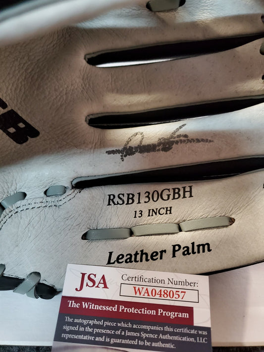New York Yankees Deivi Garcia Autographed Signed Glove Jsa Coa
