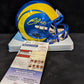 Los Angeles Rams Braden Fiske Autographed Speed Mini Helmet Jsa Coa