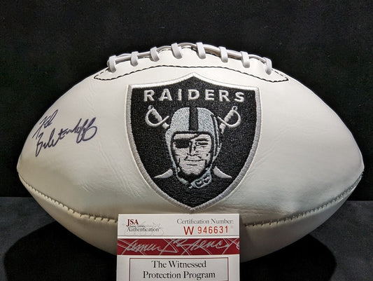 Oakland Raiders Fred Biletnikoff Autographed Signed Logo Football Jsa Coa