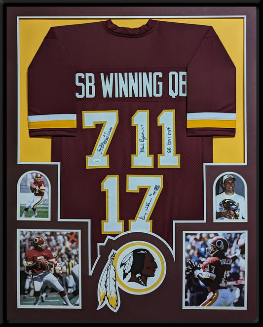 Framed Washington Sb Winning Qb's Autographed Signed Inscribed Jersey Jsa Coa