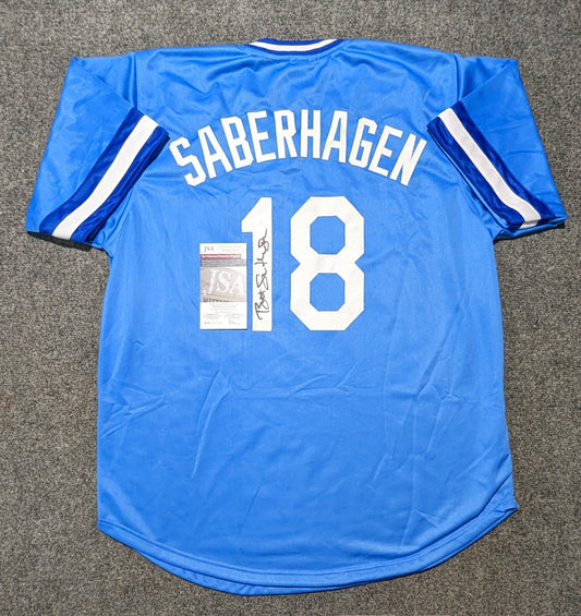 Kansas City Royals Bret Saberhagen Autographed Signed Custom Jersey Jsa Coa