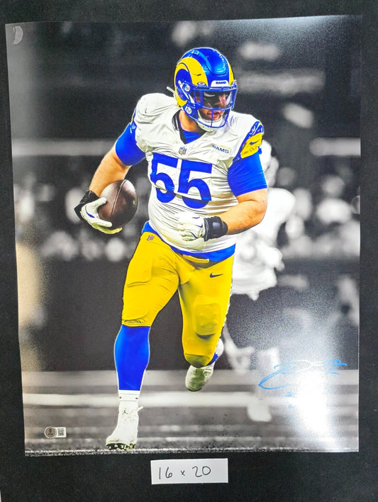 Los Angeles Rams Braden Fiske Autographed Signed 16X20 Photo Beckett Holo
