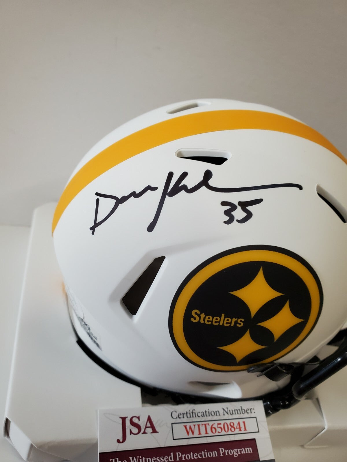 Pittsburgh Steelers Dan Kreider Autographed Signed Lunar Mini Helmet Jsa Coa