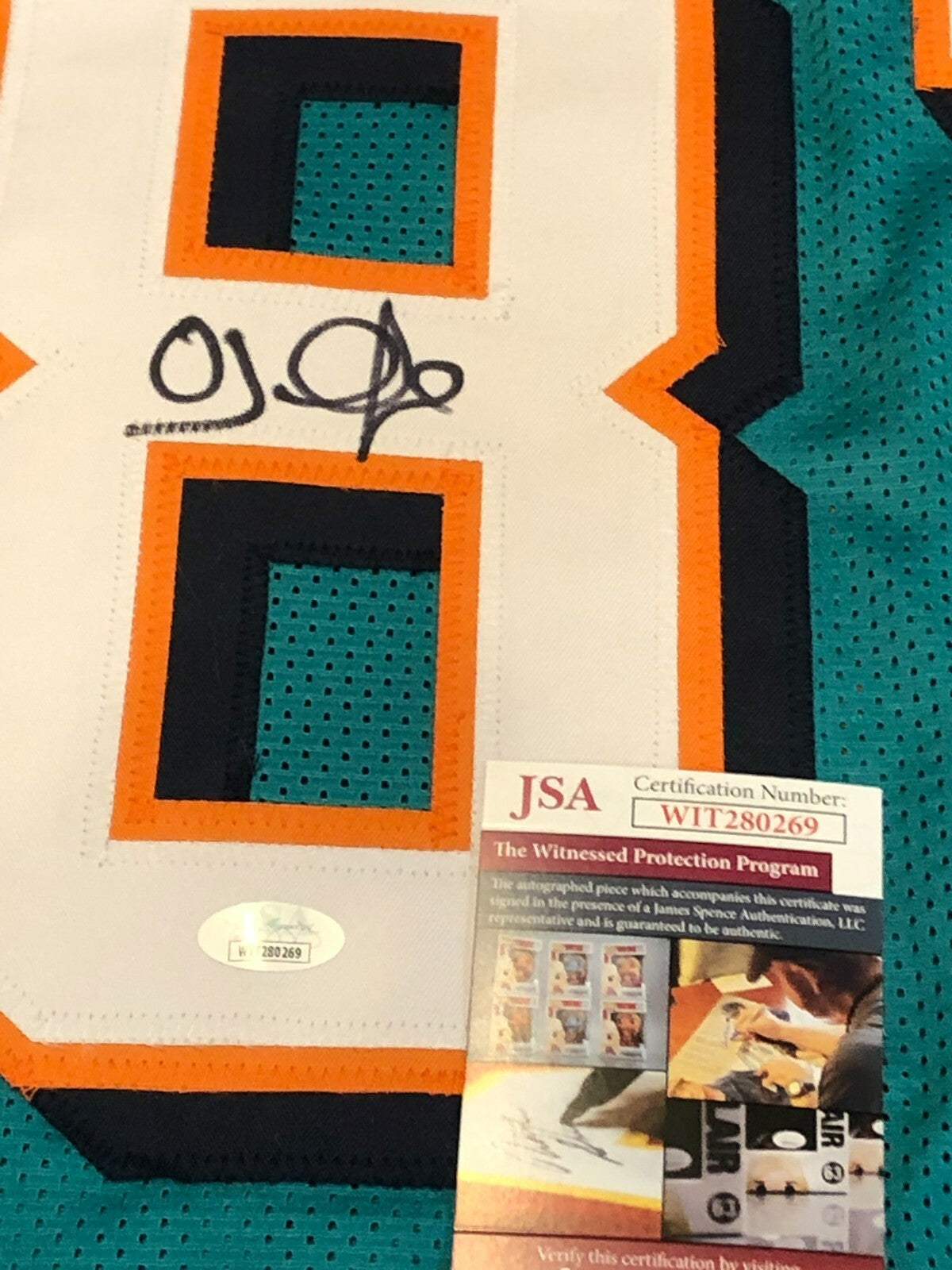 Miami Dolphins Oj Mcduffie Autographed Signed Jersey Jsa  Coa